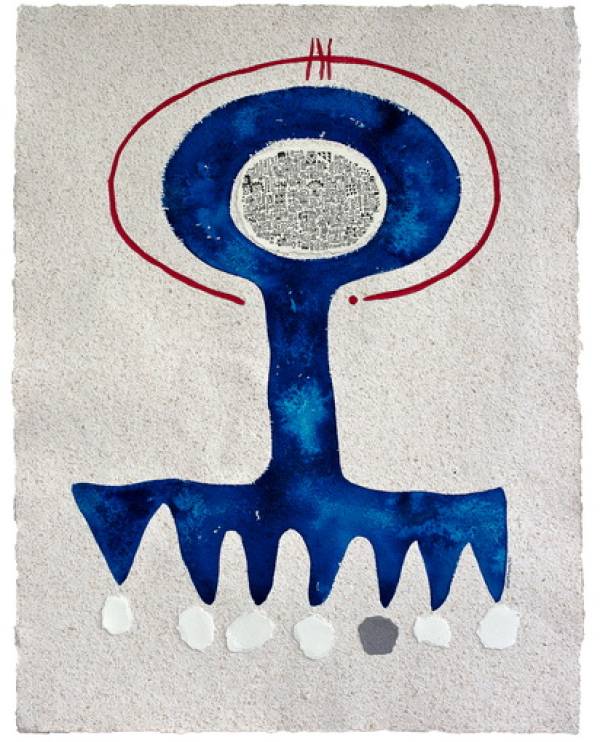 Victor Ekpuk | Totem of Unconscious 1 (Woman and Stones), 2011