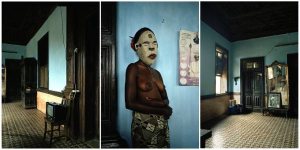 Leonce Raphael Agbodjelou | untitled triptych (Demoiselles de Porto-Novo), 2012